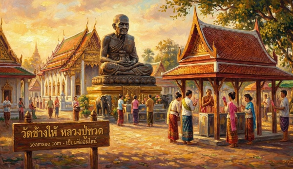 ภาพบรรยากาศวัดช้างให้ ปัตตานี สำหรับเสี่ยงเซียมซีออนไลน์